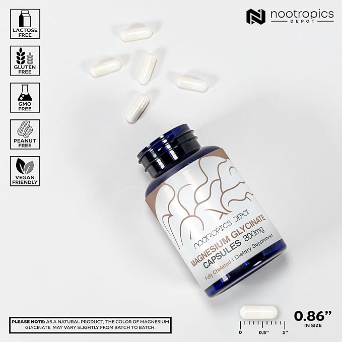 Magnesium Glycinate Capsules | 360 Count | Mineral Supplement | Magnesium Supplement | Supports Heart, Muscle, Nerve, and Bone Health