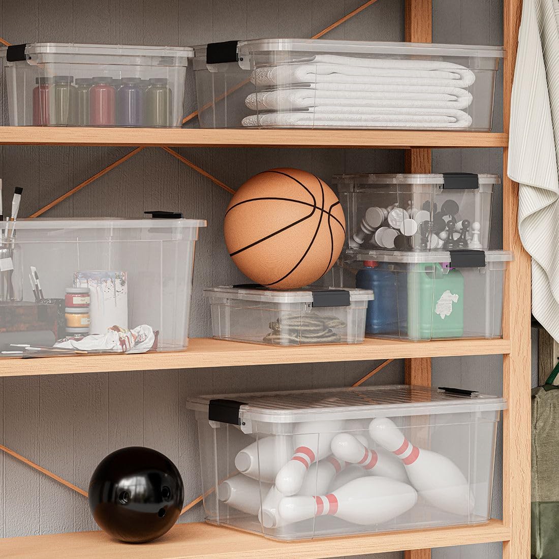 Superio Clear Storage Container with Lid, 16 Quart Plastic Bin for organization, Non-Toxic, BPA Free, Odor-Free, Stackable Latch Box organizer for Home, Dorm, Classroom, Garage, Closet (16 Quart)