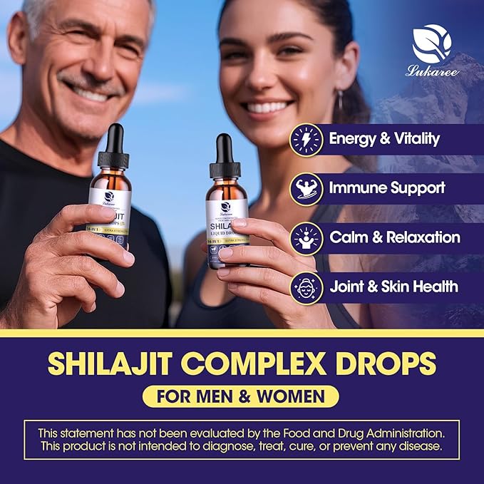 (2 Pack) Shilajit for Men & Women, 16-in-1 Liquid Shilajit Drops, Trace Minerals, Ginseng, Turmeric, Ashwagandha, Immune Support, Energy Boost & Joint Health, 2 FL. Oz