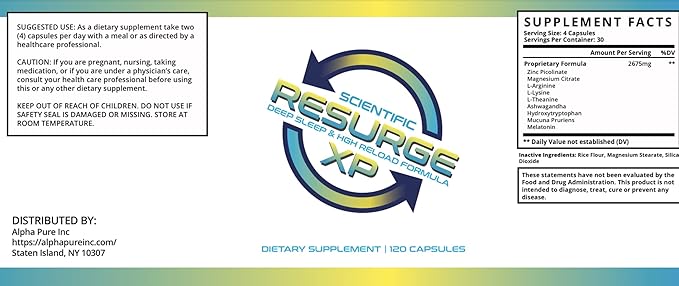 Scientific Resurge Advanced Deep Sleep #1 Sleeping Melatonin Aid Formula 120 Capsules
