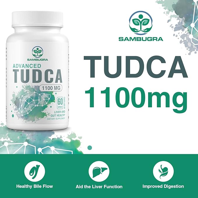 TUDCA Supplements 1100mg - Advanced Ultra Strength Bile Salt TUDCA Support, 3rd Party Tested TUDCA Liver Supplements for Liver Cleanse Detox and Repair, 360 Capsules (Pack of 6)