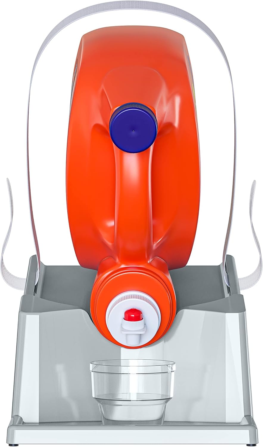 TidyFriend 2 Pack Liquid Laundry Detergent Holder Stand with Drip Tray & Rubber-Grip Feet, Stand for Laundry Room Organization and Storage, Fabric Softener Dispenser with Cup Holder (Grey)