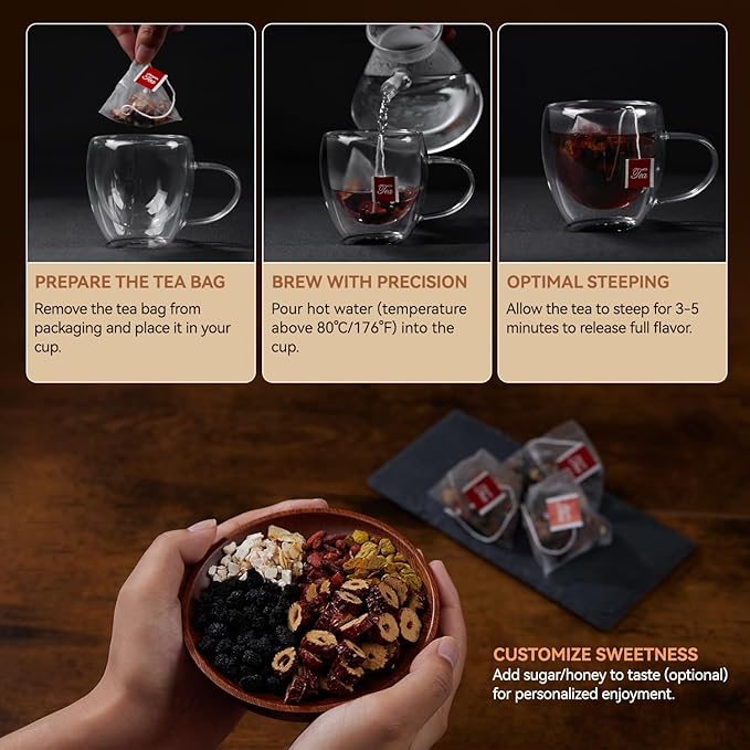 30Pcs Ginseng Five Treasures Kidney Tea,Traditional Chinese Herbal Health Tea,Natural Organic Kidney Cleanse Detox Teabags Gift for Men&Women,8 Precious Ingredients Formula