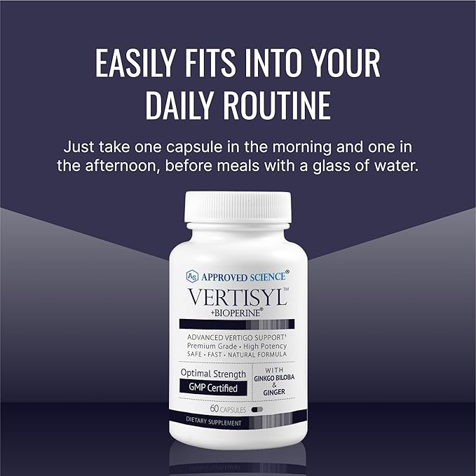 Approved Science VertiSyl - Ginkgo Biloba, Ginger, Vitamin D3, BioPerine - 30 Capsules - 1 Month Supply