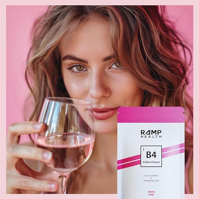 B4 - Supplement - Available in 6 Flavors - L-Theanine, Lemon Balm Extract, and More - 20 Count (20 Packets, Zesty Pink)