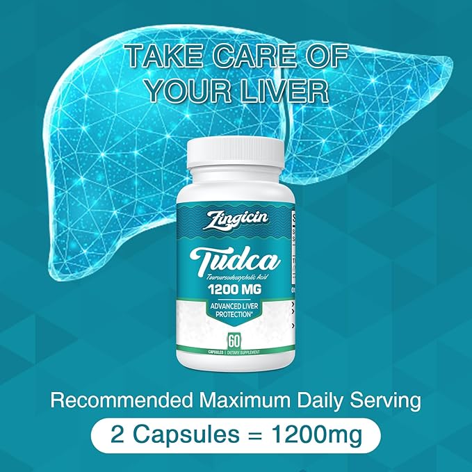 TUDCA Supplement 1200mg - 180 Veggie Capsules,Powerful TUDCA Bile Salts Supplements for Liver,Digestion