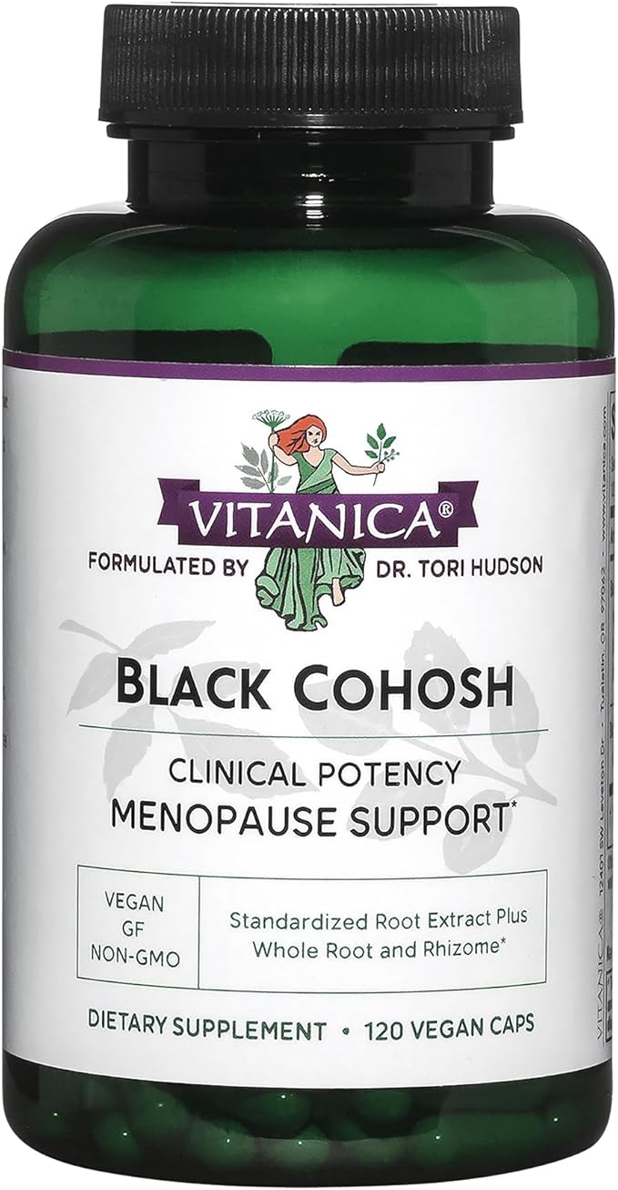 Vitanica Black Cohosh, Cimicifuga Extract Plus, Vegan, 120 Capsules