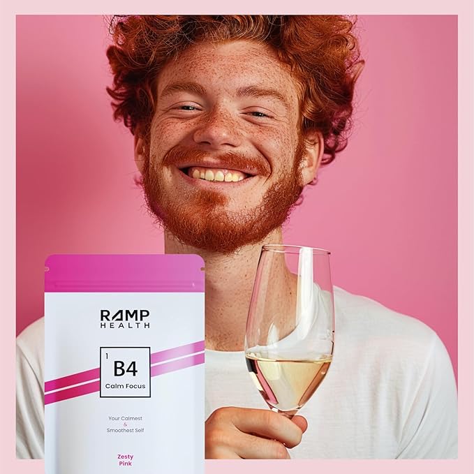 B4 - Supplement - Available in 6 Flavors - L-Theanine, Lemon Balm Extract, and More - 20 Count (20 Packets, Zesty Pink)