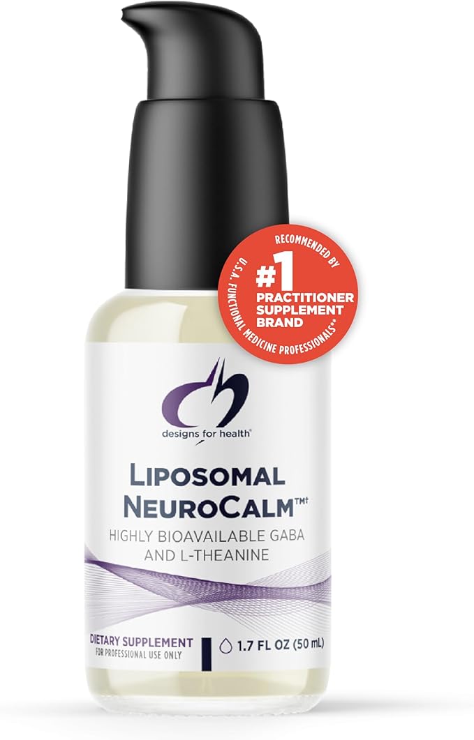 Designs for Health Liposomal NeuroCalm - Liquid GABA + L-Theanine to Support Calm + Healthy Stress Response (25 Servings / 1.7oz)