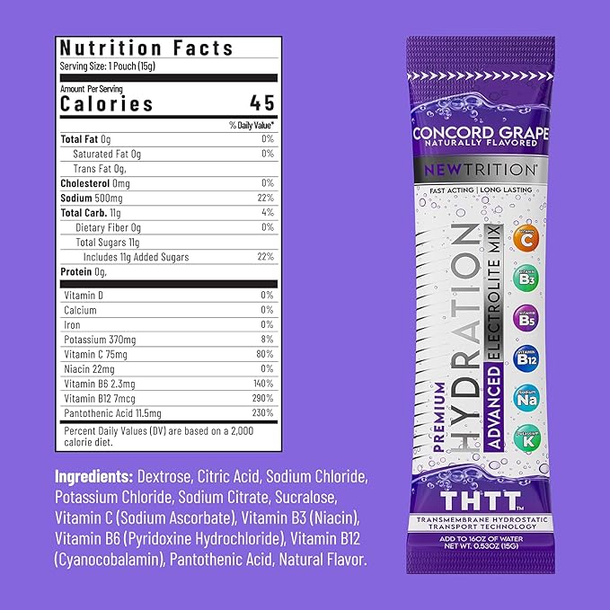 Hydration Powder, Electrolyte Powder Packets, Naturally Flavored Hydrating Packets for Water, Fast Acting Hydrate Electrolytes with Vitamins C & D