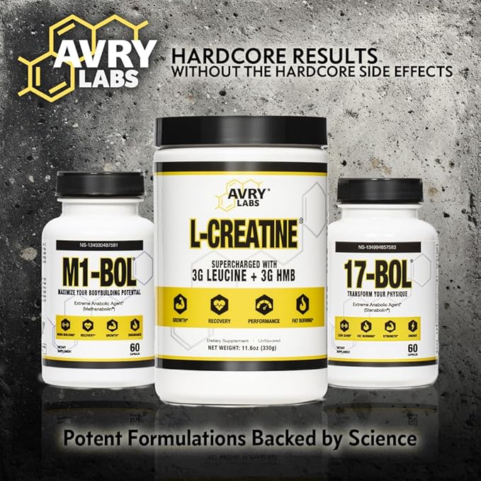 Avry Labs Extreme Anabolic Supplement – Dietary Supplement w/Turkesterone to Support Muscle Growth, Strength, Recovery & Naturally Support Optimal Testosterone Levels – Vegan, 60 Capsules