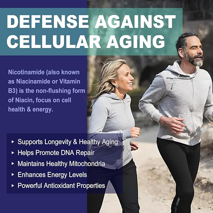 Nicotinamide 500mg Gummies, NAD+ Supplement for Women & Men w/Collagen Peptides, (Flush Free Niacin) Vitamin B3 Niacinamide for Anti-Aging, NAD+ Levels, Longevity, Focus & Brain, Sugar Free, 60Cts