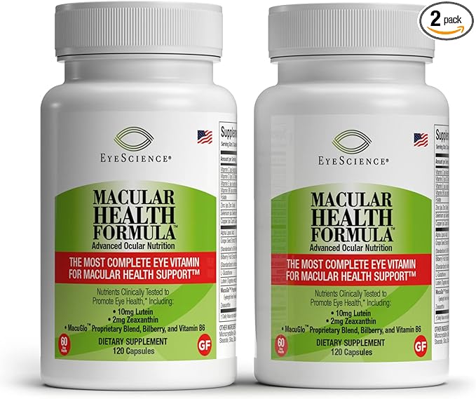 – Macular Health Formula – 120 Capsules – Complete Nutritional Supplement for Eye Health - Contains Lutein, Zeaxanthin, Vitamin C, D, E & B6-2-Pack
