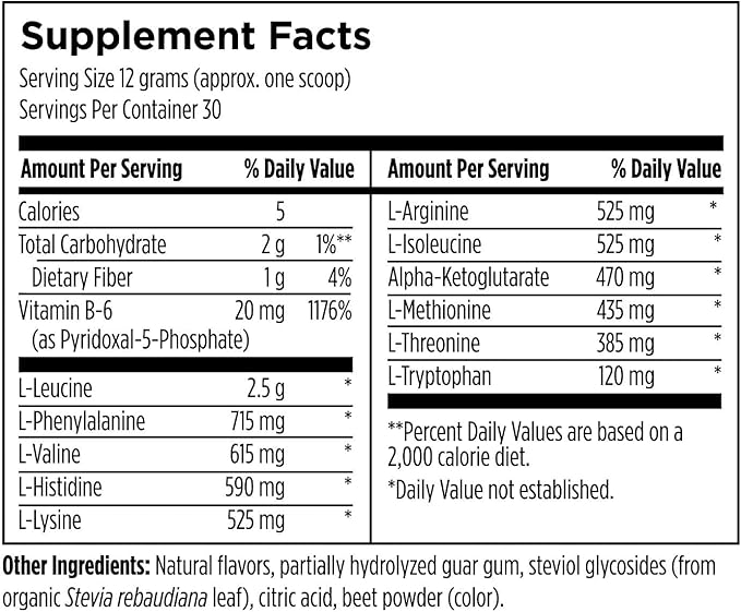 Designs for Sport Amino Complex - Supports Protein Synthesis & Lean Body Mass* - With Leucine & Essential Amino Acids - NSF Certified for Sport - Fruit Punch - 12.7 oz, 30 Servings