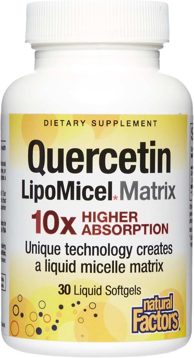 Natural Factors Quercetin LipoMicel Matrix for Superior Absorption, 30 Softgels