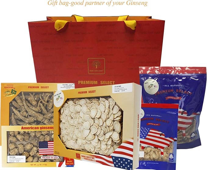 DOL Hand-Selected American Wisconsin Farmed Ginseng Root Medium&Large 美国威斯康辛州 长枝西洋参 花旗参 | Cultivated Wisconsin American Ginseng (Medium 8oz/Box)