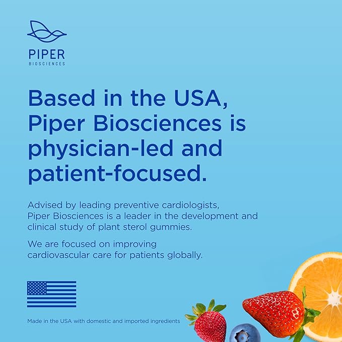 Piper Biosciences Healthy Cholesterol Gummy Supplement Containing 2280 mg Plant Sterol Esters Per Day: Clinical Strength, Vegan (112 Gummies)