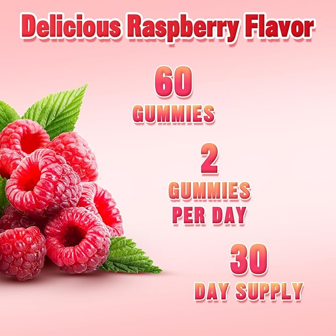 Potassium Citrate Gummies for Adults Men & Women, Potassium Supplement for Support Leg Cramps, Muscle Health & Electrolyte Balance, Vegan, Raspberry Flavor, 60 Count