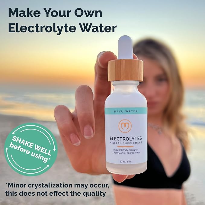 MAYU Electrolyte Water Drops - Fast Absorption Mineral Drops for Drinking Water, Hydration Essential Minerals Mix - 100% Pure Natural Minerals, Dehydration Solution, Sugar Free Electrolytes -30 ml (3)