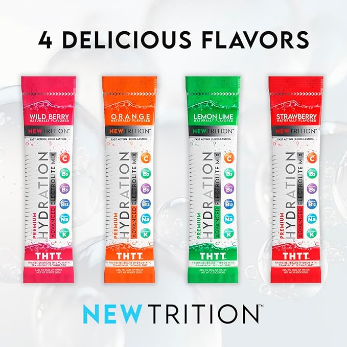 Hydration Powder, Electrolyte Powder Packets, Naturally Flavored Hydrating Packets for Water, Fast Acting Hydrate Electrolytes with Vitamins C & D