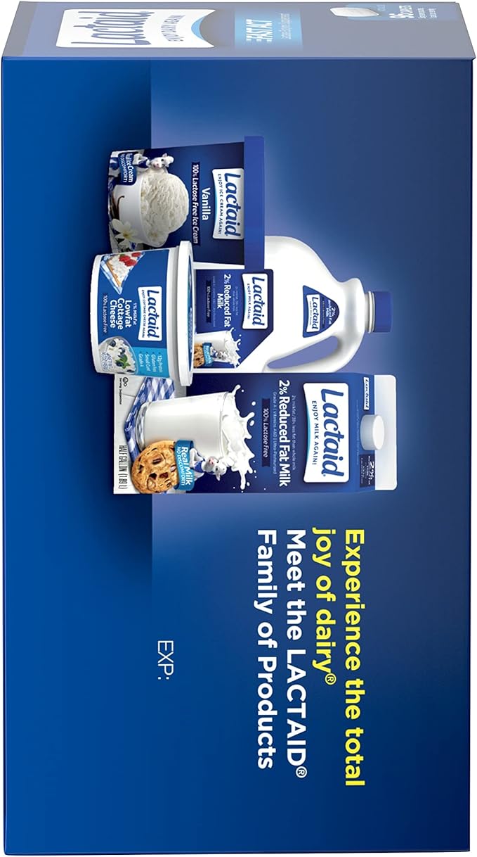 Lactaid Fast Act Lactose Intolerance Caplets with Lactase Enzyme, Dairy Relief from Gas, Bloating & Diarrhea, 9000 FCC Lactose Intolerance Pills, 96 Individual Travel On-The-Go Packs (96 x 1 ct)