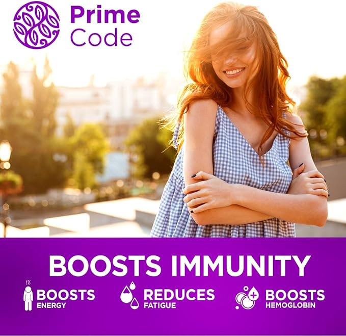 Prime Code CoQ10 200mg & Vitamin C 250mg Gummies – Antioxidant & Immune Support – Heart & Energy Supplement for Adults – Vegan, Non-GMO, Gluten-Free – Elderberry Flavor – 60 Gummies