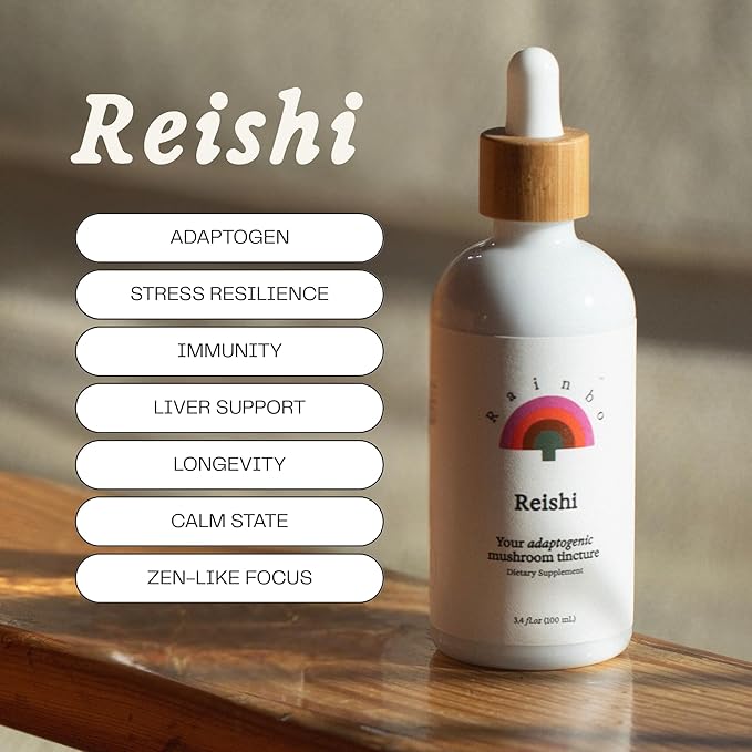 Reishi Mushroom Tincture - Dual Extract Mushroom Supplement - Immune Support, Mood, Sleep, Liquid Reishi Supplement, Vegan, Non GMO, 3.4 fl oz