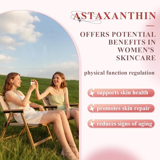 Astaxanthin 12mg Astaxanthin Tanning Softgels with Natural Fresh Microalgae Source Antioxidant Supplement Support Skin Eye Joint Internal Circulation and Immune Health, Non-GMO (90 Count)