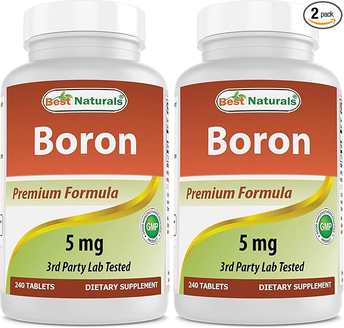 Best Naturals Boron Supplements 5 mg 240 Tablets (240 Count (Pack of 2))