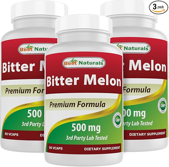 Best Naturals Bitter Melon 500 mg 90 Vcaps (90 Count (Pack of 3))