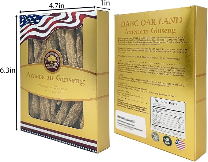 DOL Hand Selected Cultivated Wisconsin American Ginseng Pearl Ginseng 花旗参/西洋参 精选珍珠参 - in Box. (Large 4oz/Box*2)