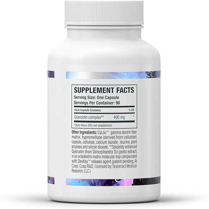 Tesseract Medical Research QuerciSorb QR Immune Support Supplement, Quick Release Quercetin, Supports Immune Function and Overall Health* Hypoallergenic, 400 mg, 90 Capsules