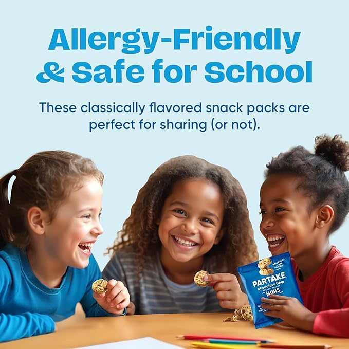 Partake Gluten Free Mini Crunchy Chocolate Chip Cookies + Bonus Bag of Classic Grahams - Vegan - Free From the Top 9 Allergens Including Dairy, Wheat, Soy, Eggs, & Peanuts - Non GMO - Safe School & Office Snack (25 Packs, 0.67 oz)
