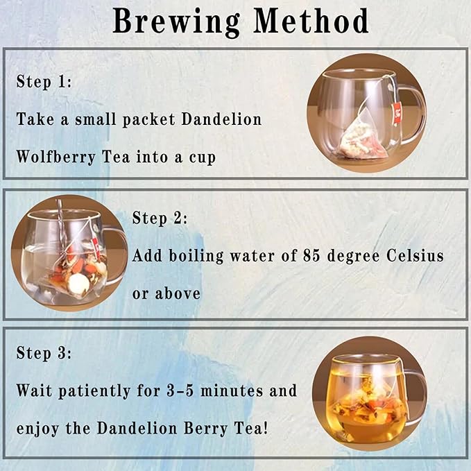 Dandelion Wolfberry Tea, 4.2oz, Detoxifying Herbal Blend for Liver and Kidney Support, Eyesight Improvement