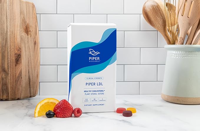 Piper Biosciences Healthy Cholesterol Gummy Supplement Containing 2280 mg Plant Sterol Esters Per Day: Clinical Strength, Vegan (112 Gummies)