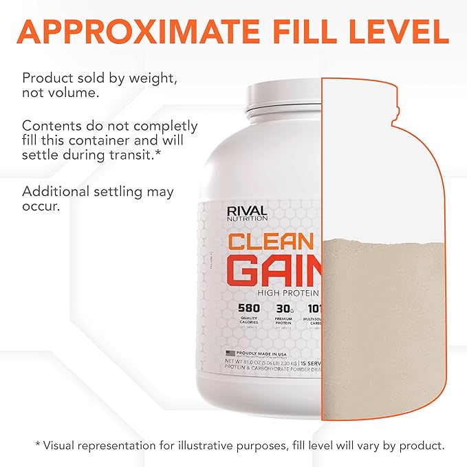 RIVAL NUTRITION Naturally Flavored Clean Gainer (5 lb, Cinnamon Toast Cereal)