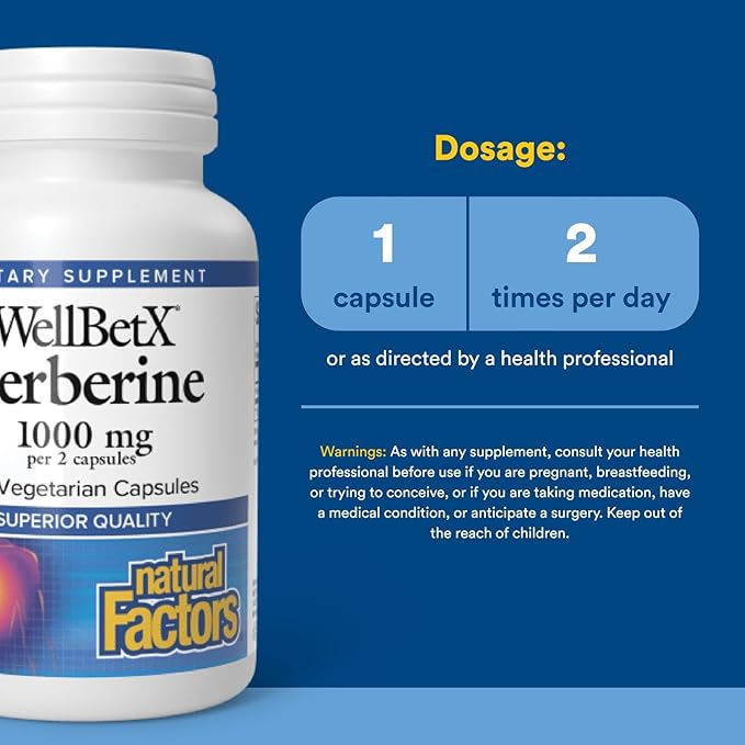 Natural Factors Wellbetx Berberine 500 Mg, 60 CT
