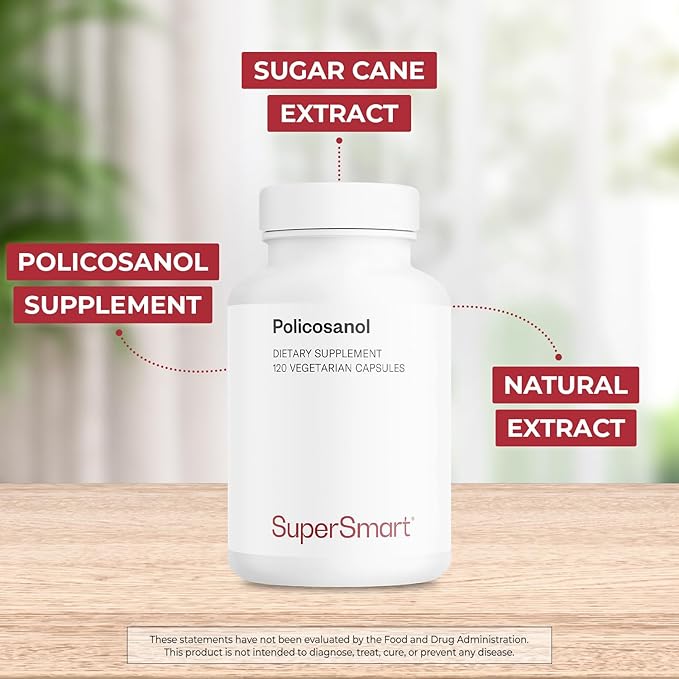 Supersmart - Policosanol 40mg per Day - Sugar Cane Extract Supplement | Non-GMO & Gluten Free - 120 Vegetarian Capsules