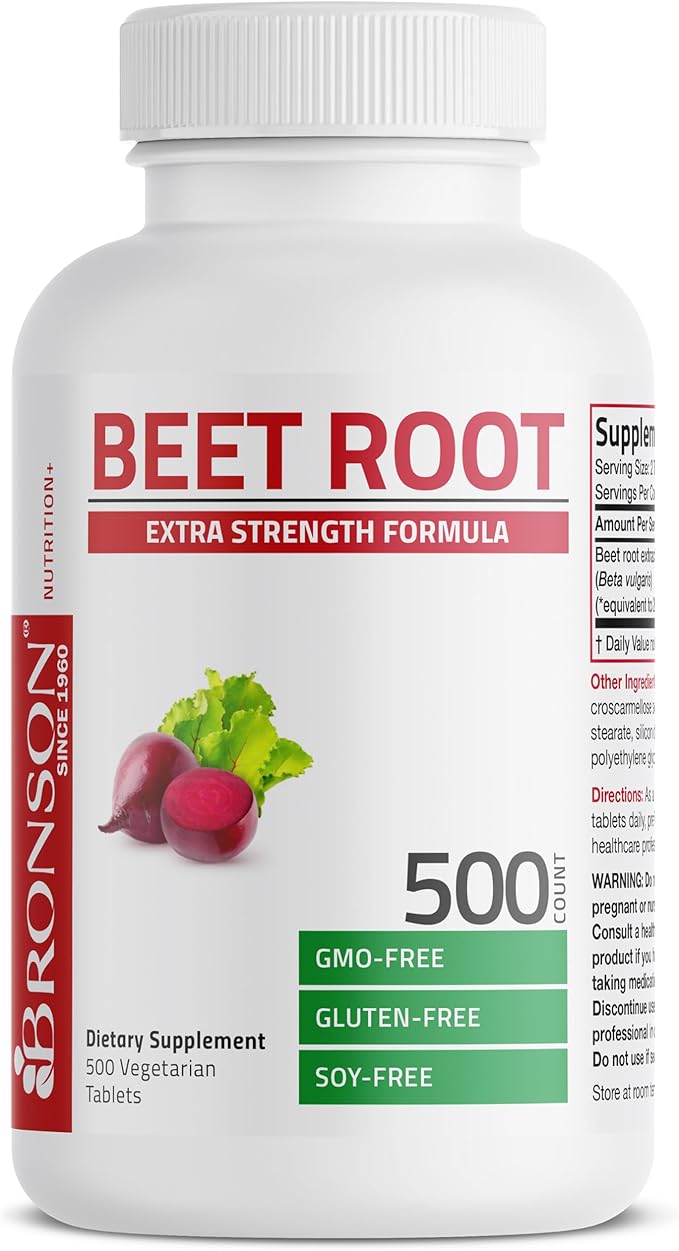 Bronson Beet Root Extra Strength, Non-GMO, 500 Vegetarian Tablets