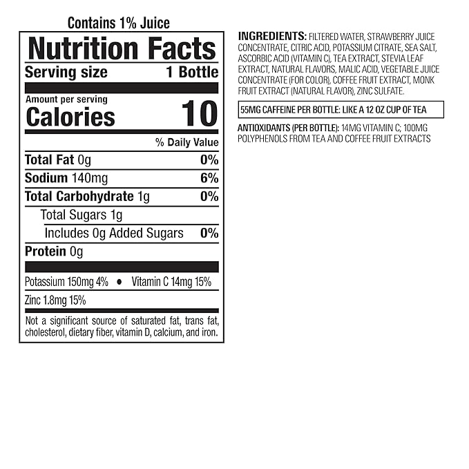 Bai Antioxidant Infused Water Beverage, Kupang Strawberry Kiwi, with Vitamin C and No Artificial Sweeteners, 18 Fluid Ounce Bottle, 12 Pack
