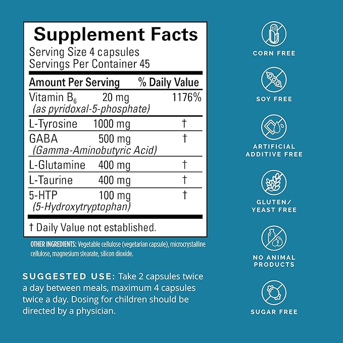 Dr Amen BrainMD NeuroLink - 180 Capsules - Promotes Optimal Brain Function, Focus & Concentration - Gluten Free - 45 Servings