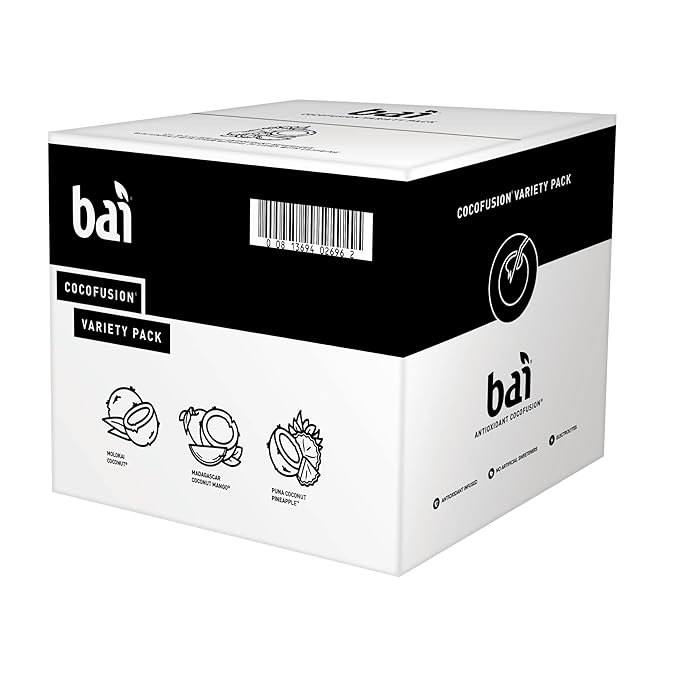 Bai Coconut Variety Pack, Antioxidant Infused Water Beverage, with Vitamin C and No Artificial Sweeteners, 18 fl oz bottles, 12 pack
