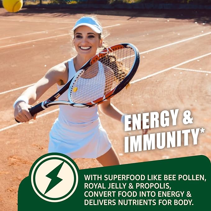 Digestive Health & Weight Bee Pollen Organic 1000mg, w/Probiotics, Prebiotics & Turmeric, Bee Pollen Gummies Rich in B-Vitamin, Antioxidants, Amino Acids, for Digestive, Weight & Energy