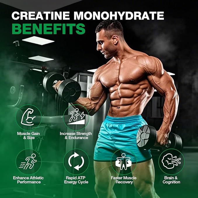 Creatine Monohydrate Gummies - 5g Creatine for Women Men, Enhanced Muscle Strength, Boost Focus and Endurance, Muscle Builder,L-Taurine + Vitamin B12,Vegan, Gluten-Free 160 Count