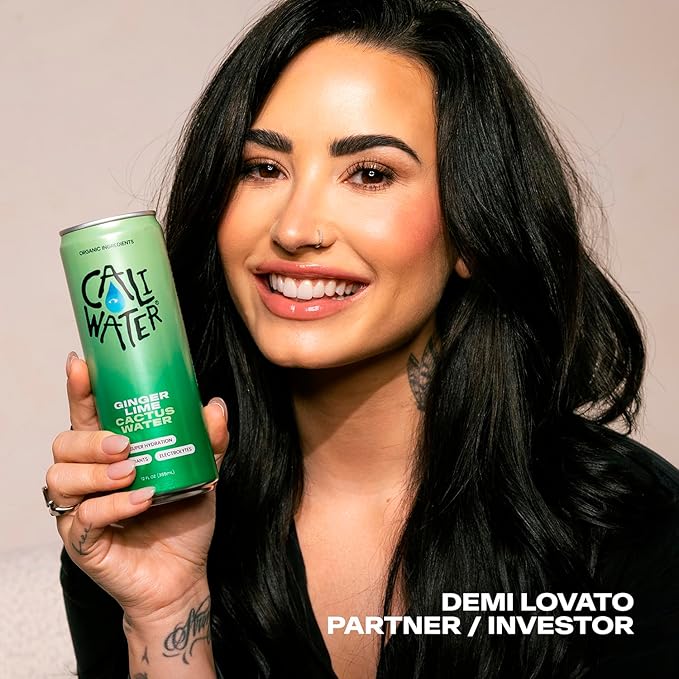Caliwater - Organic Cactus Water - Ginger and Lime - 5g Sugar, 25 Calories - Coconut Water Alternative - Natural Plant Based Hydration - Skin Care, Electrolyte Drinks - Flavored Water - 12 Cans