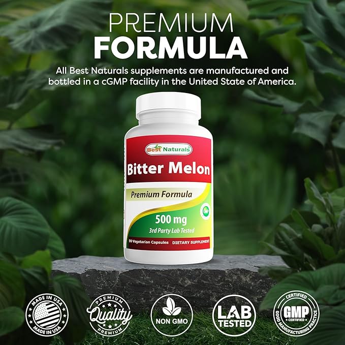 Best Naturals Bitter Melon 500 mg 90 Vcaps (90 Count (Pack of 2))