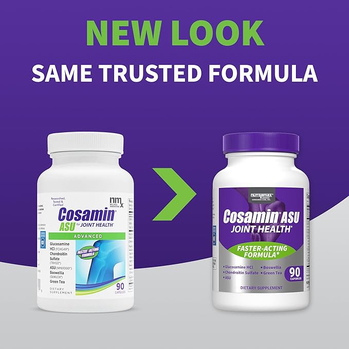 Nutramax Laboratories Cosamin® ASU Joint Health Supplement with Glucosamine, Chondroitin & ASU for Men’s & Women's Joint Health, 90 Capsules