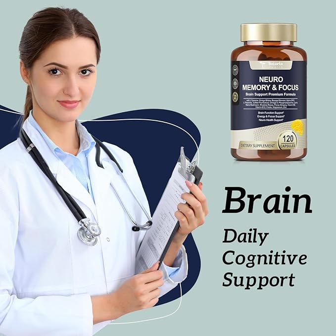 C-ognitive with Caffeine Pills, L-Tyrosine, Alpha GPC, Ginkgo Biloba, Bacopa Monnieri Brain Supplement for Memory and Focus, Brain Nootropic Support - Non-GMO, Gluten Free (120 Counts)
