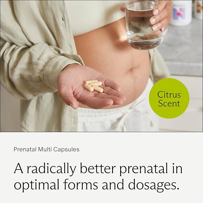 Needed. Prenatal Multivitamin with Citrus Scent Insert - Complete Prenatal Multi for Before, During, & After Pregnancy - 26 Optimal Nutrients Including Choline, Vitamin B, & Folate - 30 Day Supply
