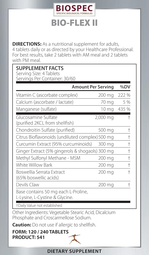 Bio-Flex II- Joint Support Supplement with Chondroitin and Glucosamine (240 Count (Pack of 1))